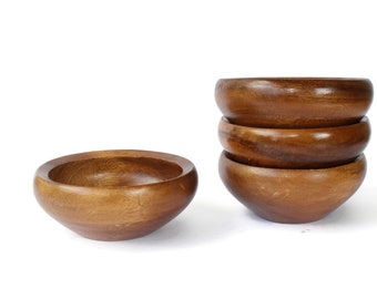 4 Dansk JHQ Wood Bowls / Mid Century Modern Dansk Wooden Salad Bowls / Dansk Philippians / Jens Quistgaard