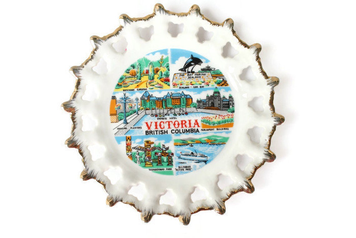 Vintage Victoria BC Plate / Victoria Souvenir Plate / Wall Etsy