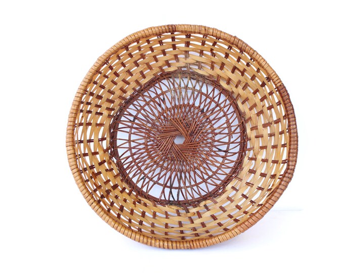 Vintage Wall Basket / Wall Hanging Basket / Open Weave Round Etsy