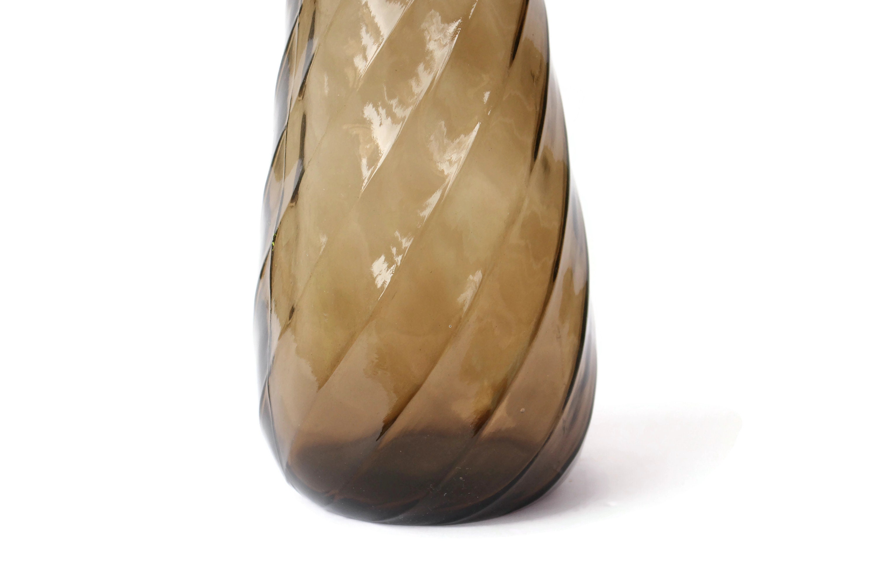 Italian Smoked Glass Vase / Mid Century Genie Bottle Vase / Etsy