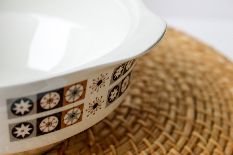 Mid Century Atomic Serving Bowl Atomic Starburst Bowl With Handles British Anchor Ballerina Bowl Atomic Dinnerware Mid Mod Bowl