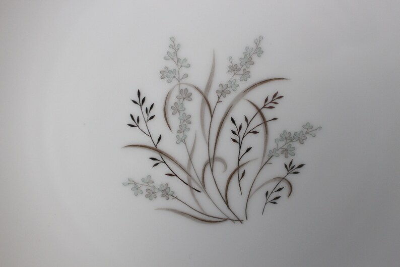 8 Noritake Taryn Salad Plates Blue Flowers Grey and Platinum Leaves Platinum Rim Japanese Fine China Vintage Noritake Plate Set