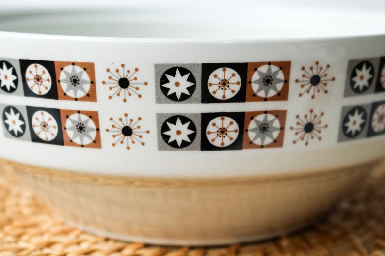Mid Century Atomic Serving Bowl Atomic Starburst Bowl With Handles British Anchor Ballerina Bowl Atomic Dinnerware Mid Mod Bowl