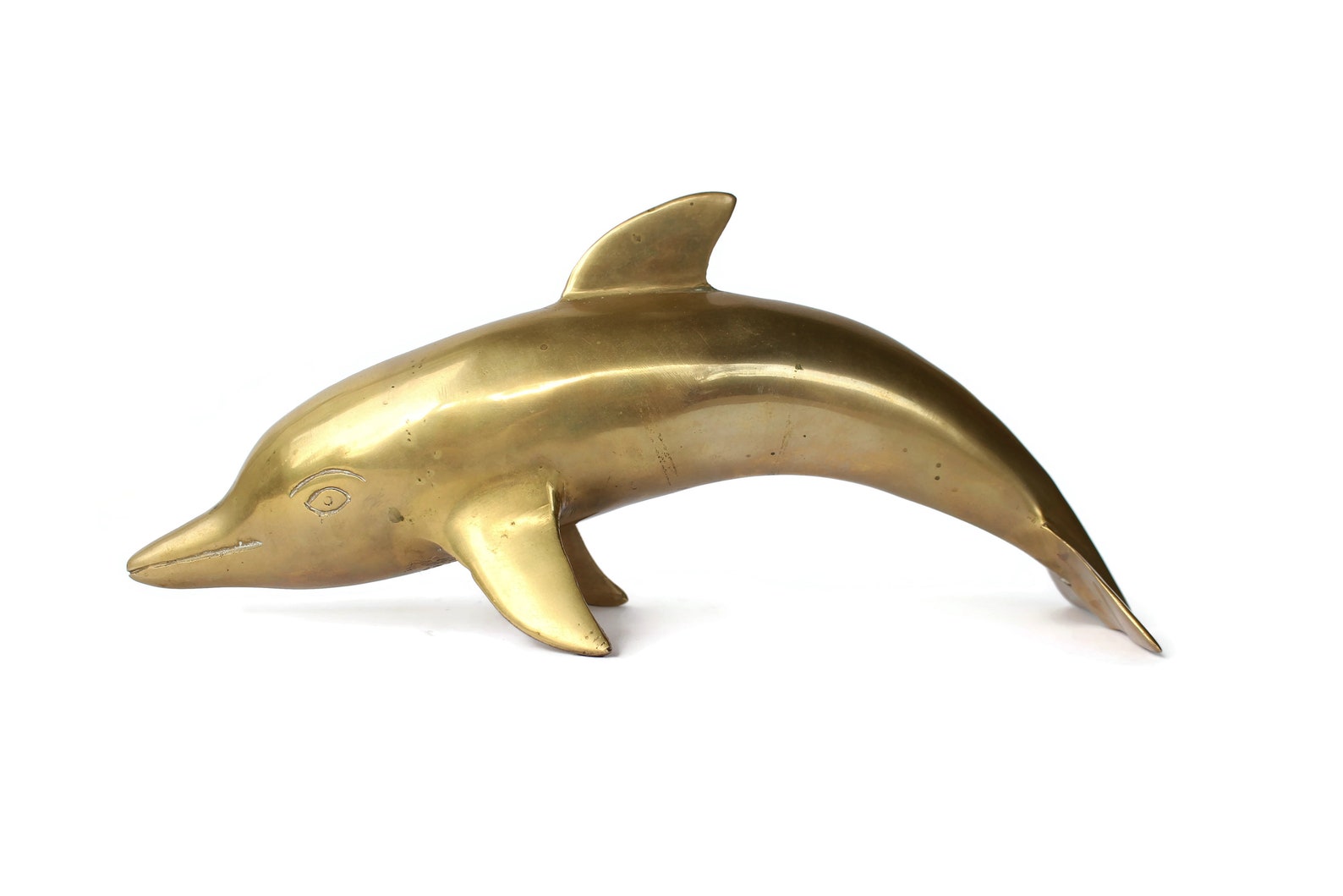 Large Brass Dolphin Figurine / XL Brass Dolphin Statue | Etsy