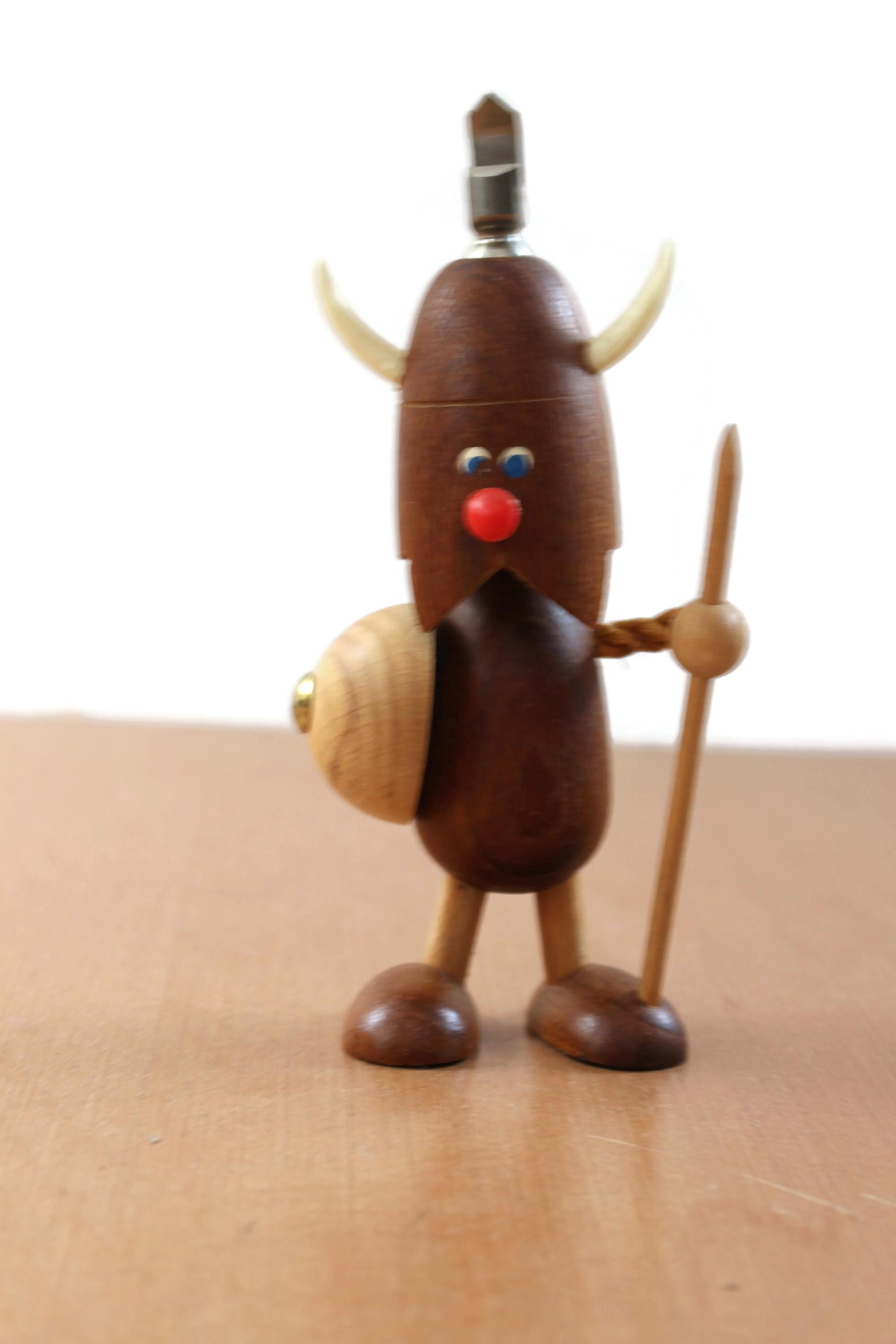 Vintage Carl Bent Teak Viking Gonk Bottle Opener, Danish Mid