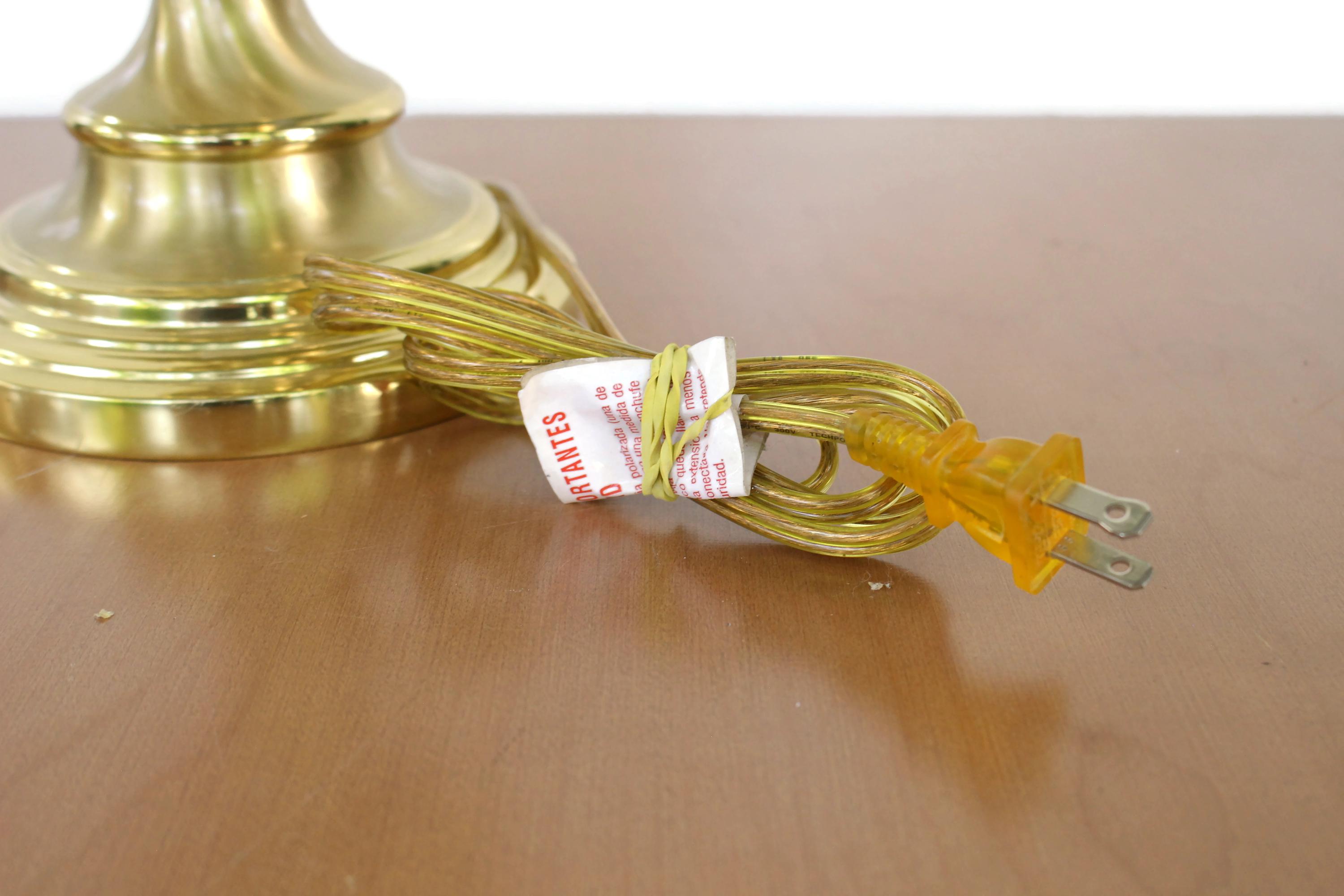 Large Vintage Kaeder Brass Table Lamp: Tall Gold Metal  Kaeder Vintage Brass Table Lamp Mint Condition Two Available main image 0