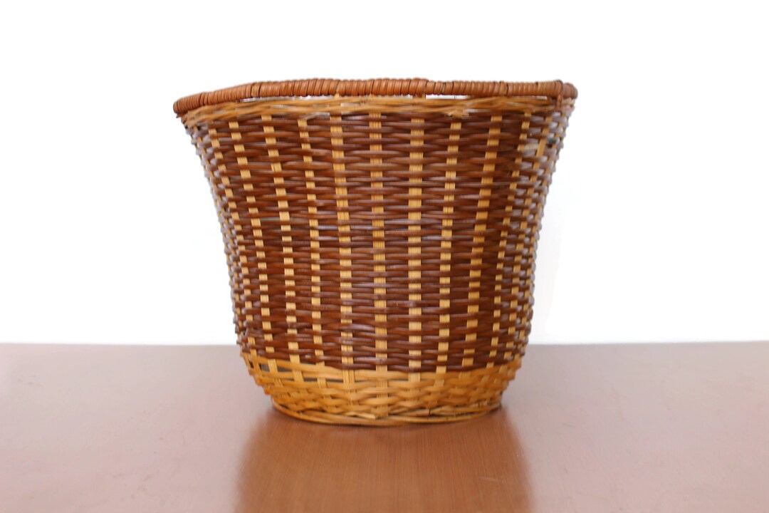 Vintage Bamboo Plant Basket / Basket Planter / Basket Plant Etsy