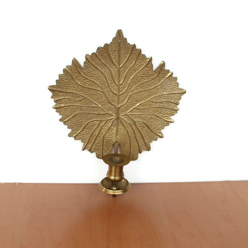 Brass Leaf Wall Sconce / Rosenthal Netter / Veined Leaf Wall Hanging Candlestick buy Holder / Made in India