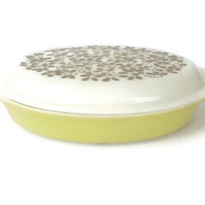 Caçarola vintage Pyrex Verde com divisórias e tampa
