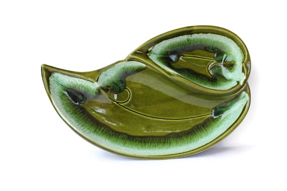 Santa Anita Ware Leaf Tray: Mid-century Modern Divided Serving