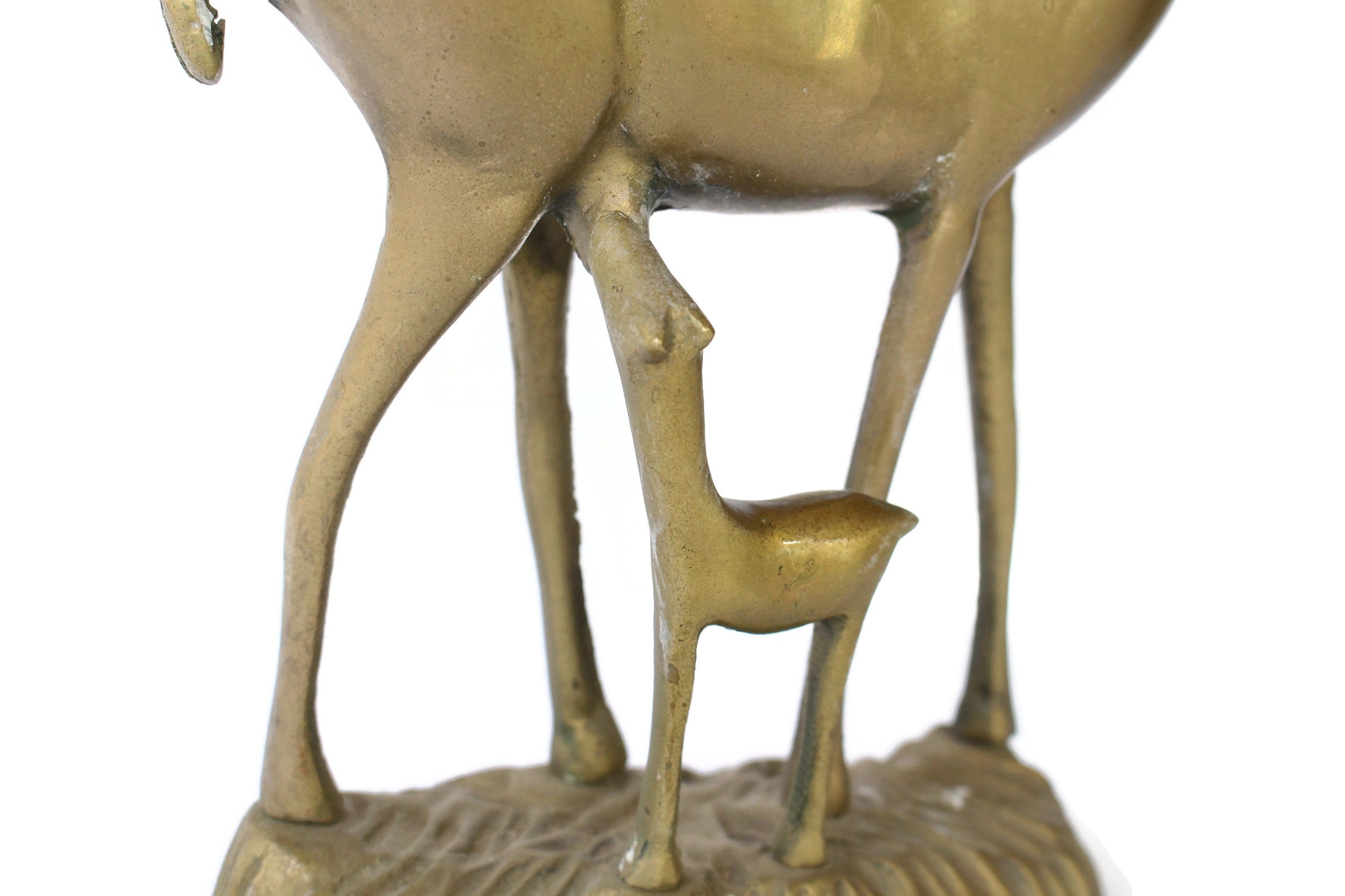 真鍮製の大型ガゼル像：ミッドセンチュリーの雌鹿の置物 - Etsy 日本