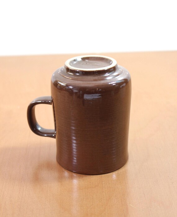 Vintage Steingut Kaffeebecher / braune Keramik Kaffeetasse