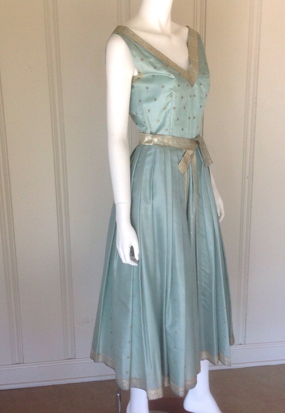 Vintage 1950 60 Dress Hand Woven Pure Silk In Etsy