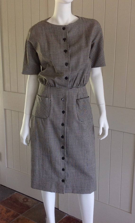 Vintage 1950/ 60's Black and White Checkered  Day 