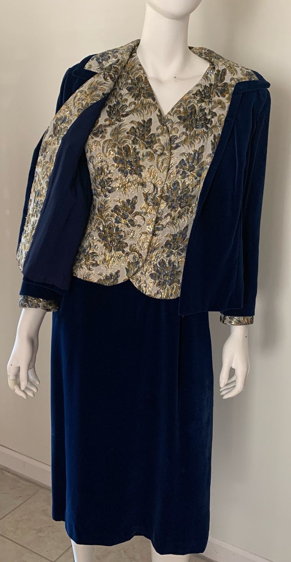 vintage velvet suit blue Gem