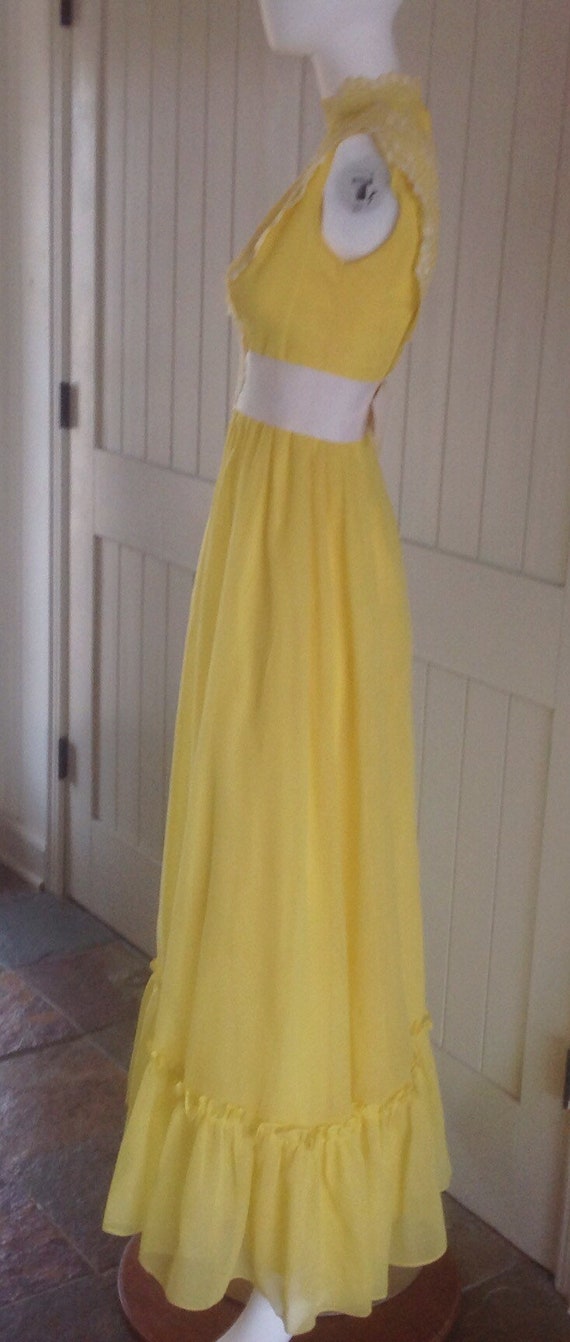 Vintage 1980,s Yellow Maxi Dress . - image 3