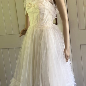 Vintage 1950 Two Peace mehrschichtiges Hochzeits-Abschlussball-Partykleid,