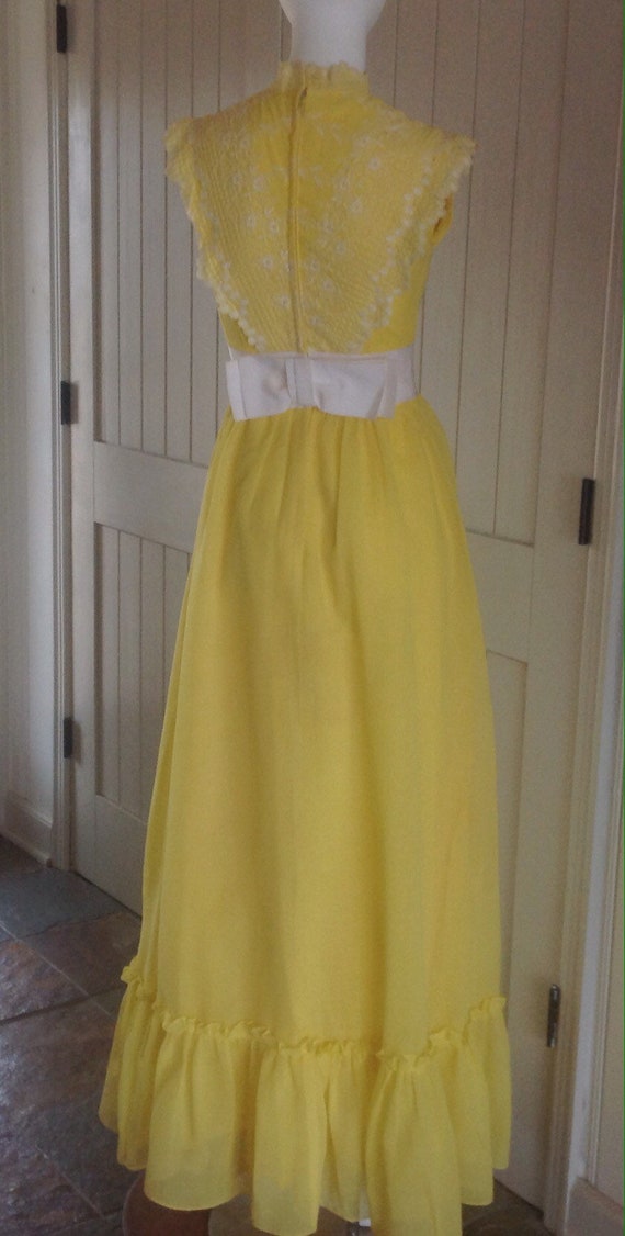 Vintage 1980,s Yellow Maxi Dress . - image 4