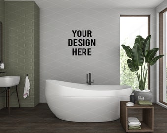 Wall Stencil Blank Wall Mockup Styled Stock Wall Decal Etsy