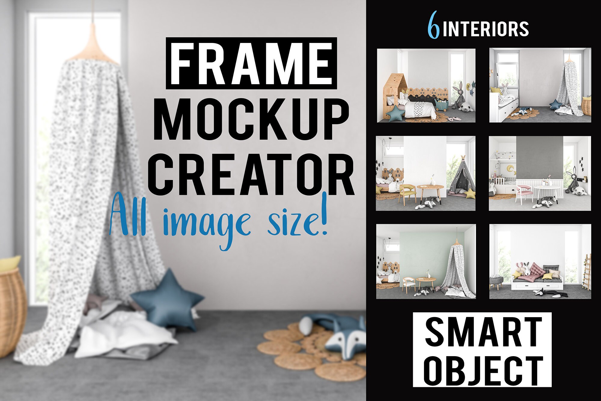 Download Nursery Interior Mockup Bundle Frame& Canvas Mockup ...