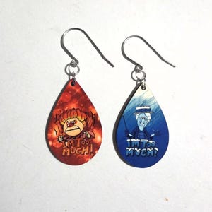 Classic Christmas & Holiday Design Teardrop Earring Hypoallergenic, Titanium, Clip On - Heat Miser, Snow Miser