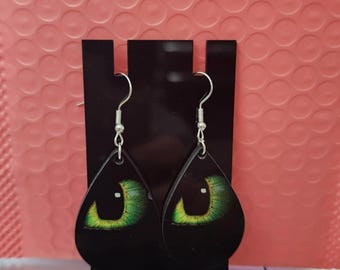 How to Train Your Dragon Earrings, Teardrop Dangle Earrings, Hypoallergenic Titanium Hooks