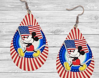 Mickey & Minnie Mouse 4th of July Earrings: Variety of Styles