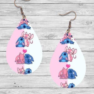 Stitch Teardrop Dangle Earrings, Handmade Wood Jewelry 6