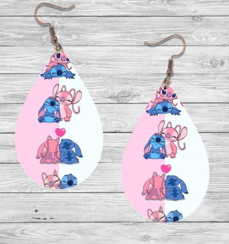 Stitch Teardrop Dangle Earrings, Handmade Wood Jewelry 6