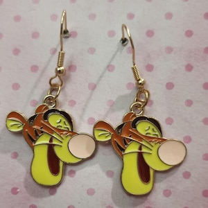 Winnie the Pooh Earrings, Tigger Earrings, Piglet Earrings, Eeyore Earrings available in Titanium, Clip On, or Regular Hook Earrings