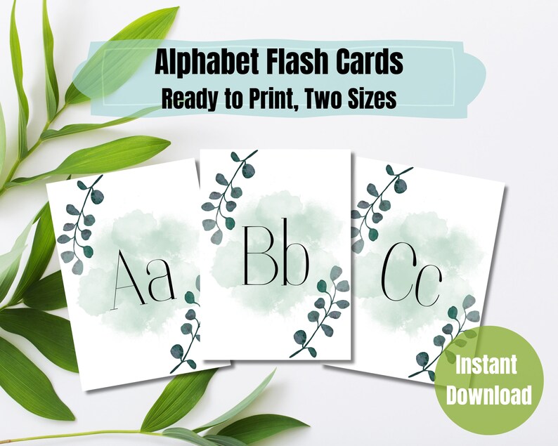 Alphabet Printable Flashcards for Kids ABC Cards PDF - Etsy