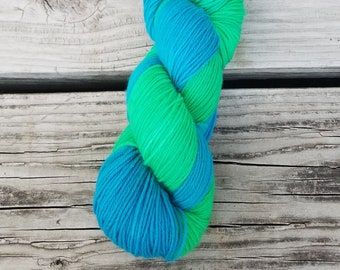 World Traveler Hand-Dyed Variegated Yarn, Green & Blue Merino Nylon Blend