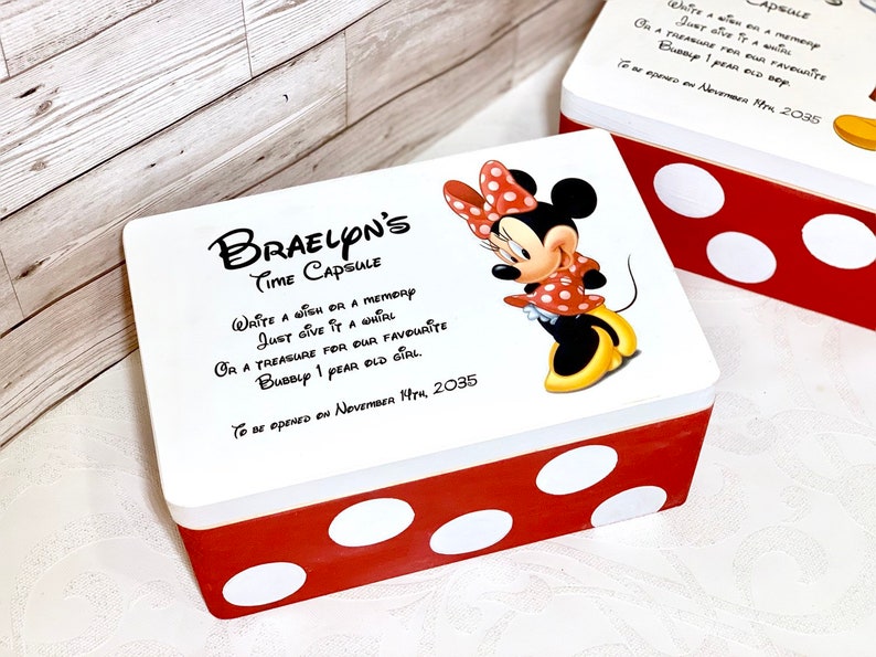 Minnie Mouse Gifts Personalised Time Capsule Baby Arrival Etsy