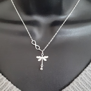 DragonFly with Infinity Necklace - Sterling Silver