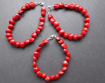 Rote Sandelholz Samen Armband - Sterling Silber