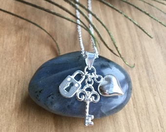 Key To My Heart Necklace - Sterling Silver