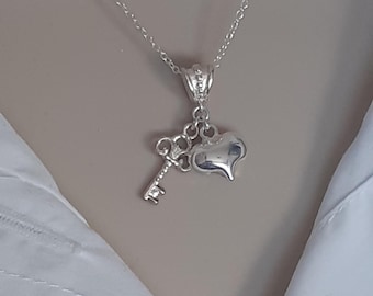 Key To My Heart Necklace - Sterling Silver