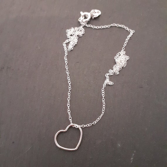 Heart Necklace Sterling Silver | Etsy