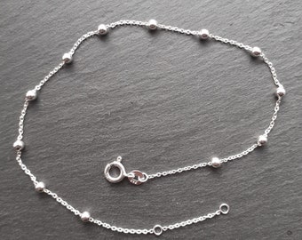 Satellite Bead Anklet - Sterling Silver 925