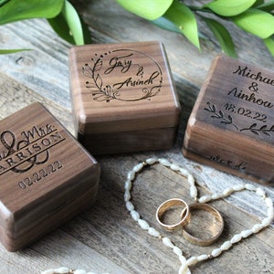 Custom Ring Box, Wood Wedding Ring Box, Engagement Ring Box, Ring Bearer Ring Box, Ring Box Holder, Proposal Ring Box, Wedding Ring Box