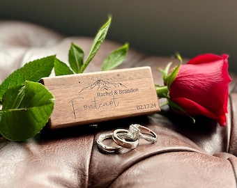 Wedding Ring Box Holder, Custom Wooden Proposal Ring Box, Personalized Engraved Engagement Ring Box, Ring Bearer, Anniversary Gift, Marriage