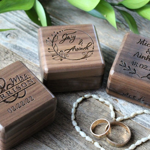 Custom Wedding Ring Box Wood Ring Box Engagement Ring Box Etsy Canada