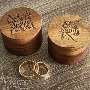 Custom Walnut Wood Ring Box: Personalized Wedding Proposal