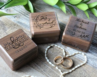 Custom Ring Box, Wood Wedding Ring Box, Engagement Ring Box, Ring Bearer Ring Box, Ring Box Holder, Proposal Ring Box, Wedding Ring Box