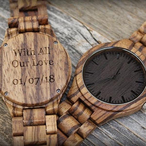 Personalized Mens Watch, Fathers Day gift, Engraved Wood Watch, Wooden Watch, Watch for Men, Personalized men Watch, Personalized Watches