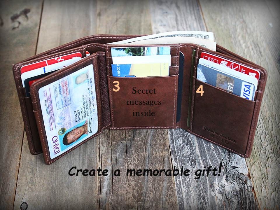 Mens Custom Leather Trifold Wallets Made