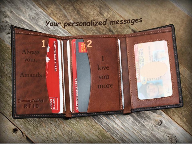 Personalized Mens Wallet Husband Gift Gift for Man Gift Etsy