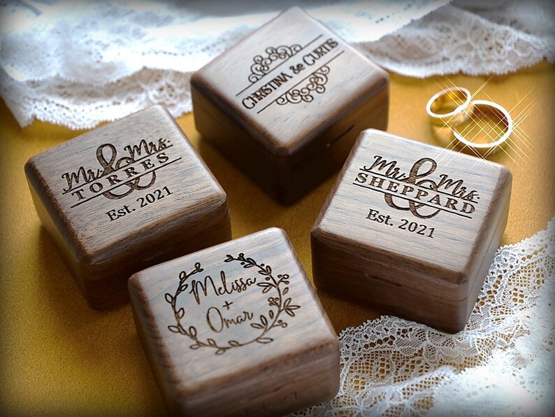 Custom Ring Box Wood Wedding Ring Box Engagement Ring Box Etsy