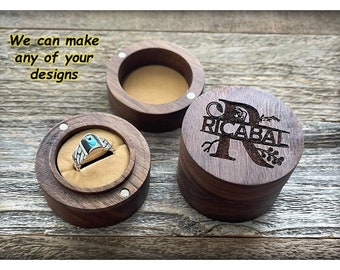 Custom Ring Box, Wood Ring Box for Wedding, Engagement Ring Box, Ring Bearer Ring Box, Ring Box Holder, Proposal Ring Box, Wedding Ring Box