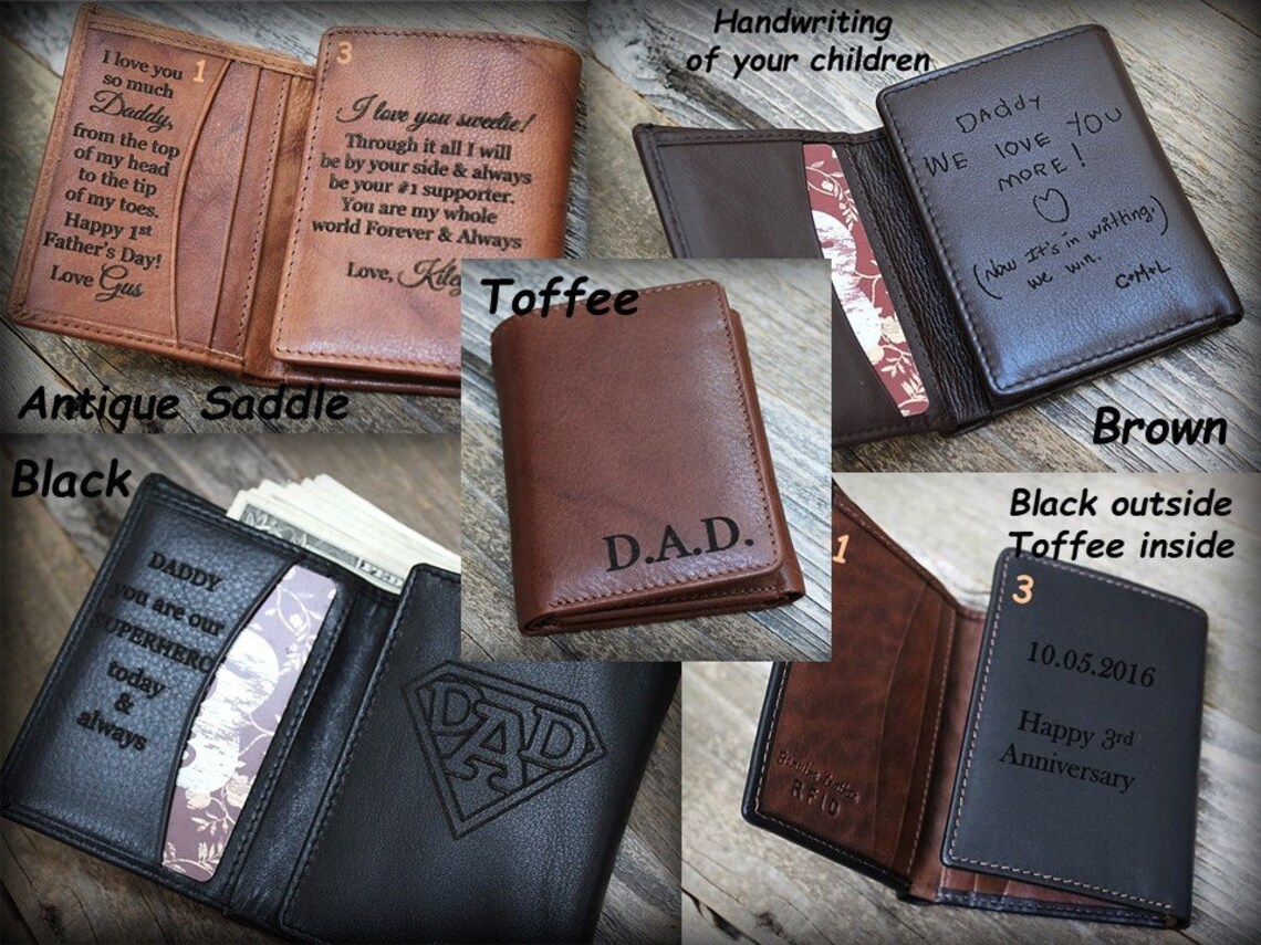 Personalized Mens Wallet Trifold Mens Wallet Leather Etsy